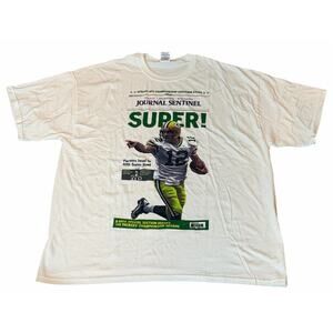 Green Bay Packers Men's XXL NFC Championship Football White Aaron Rodgers Shirt